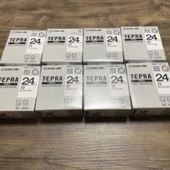 テプラテープ 24ミリ　白　8個セット