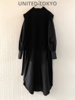 UNITED TOKYOユナイテッドトウキョウ ニットビスチェコンビワンピース黒
