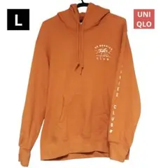 【UNIQLO/ユニクロ】 フードパーカー L オレンジ 秋冬 メンズ 長袖