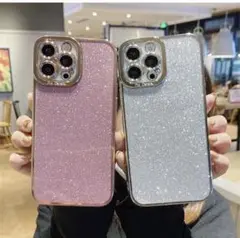 ☆キラキラケース☆ iPhone11 背面クリア ソフトケース シルバー