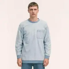 GU✨️デニム風 スウェット オーバーサイズ 長袖 ブルー トレーナー Lサイズ