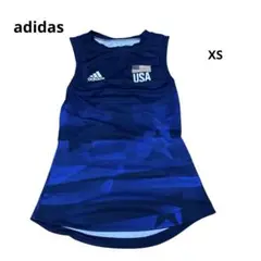 adidas メッシュタンクトップ　XS ブルー