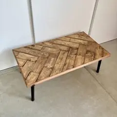 一点もの！ヘリンボーンの折りたたみテーブル【ハンドメイド家具】