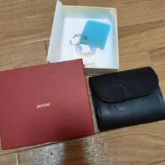 perché 姫路レザー日本製　革財布　黒ドット