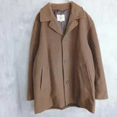 ⭐【BREEKS】日本製　ブラウンのチェスターコート　総丈75　シンプル