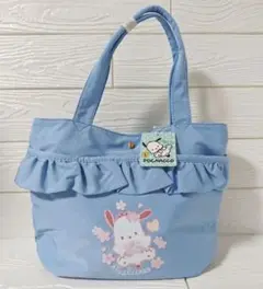 ポチャッコ　トートバッグ　水色　 フリル　桜　ハンドバッグ　サンリオ