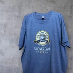 【GILDAN】Hoover Dam Tシャツ ダークブルー　古着　海外
