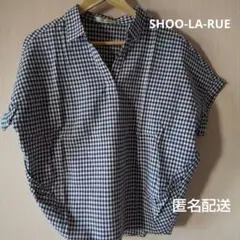 ギンガムチェック 半袖シャツ レディースブラウス チュニック Mサイズ