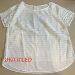 UNTITLED ホワイト ストライプ 半袖シャツ M