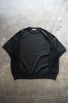美品 YASHIKI 24SS 半袖リネンニット 黒