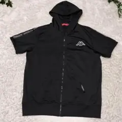Kappa トラックジャケット　ジャージ半袖フード　ブラック　3XL ビッグ