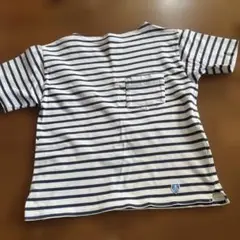 ストライプ柄 半袖Tシャツ ネイビーとホワイト