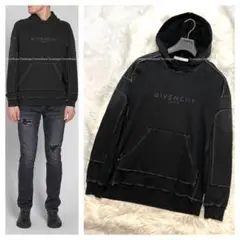 本物 ジバンシィ ダメージ加工 パイピング プルオーバー XS 黒 ジバンシー