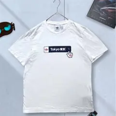《adidas》 オーバーサイズ白Tシャツ M ホワイト ビッグシルエット