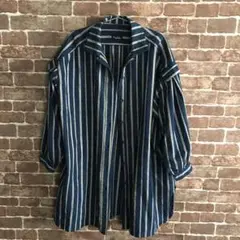 笹倉玄照堂　ストライプ　シャツ
