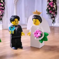レゴ ミニフィグ ♡ ウェディング 結婚証明 リングピロー S-12