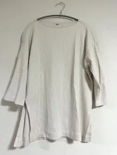 ユニクロ　ワイドリブリラックスチュニック　NATURAL Mサイズ