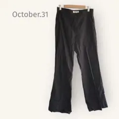 October.31 【M】ストレートパンツ　スラックス　黒　綿　シンプル　春夏