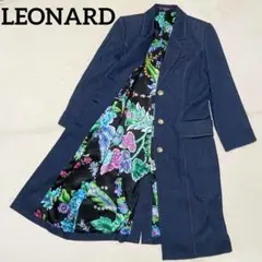 LEONARD レオナール チェスター コート アンゴラ 11 大きいサイズ LEONARD 】アンゴラ コート 黒（Mサイズ LEONARD ちがい