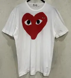 新品未使用【プレイコムデギャルソン】ロゴ刺繍Tシャツ　Sサイズ　ホワイト 白（ホワイト）Tシャツ-プレイ・コムデギャルソン（Play Comme