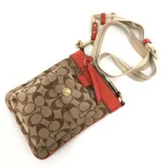 美品 コーチ coach シグネチャー ショルダーバッグ ハンドバッグ 総柄