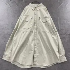 コロンビア メンズ 長袖 アウトドアシャツ 薄茶色 L メッシュ素材【5302】
