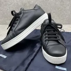 【人気・極美品】PRADA プラダ オールレザー スニーカー ホワイト×ブラック