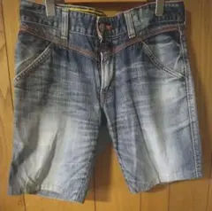 ヒゲ 縦落ち EDWIN501 デニムショートパンツ W32