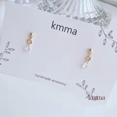 雫型キュービックジルコニアピアス＊イヤリング＊透明感／高見え／大人可愛い