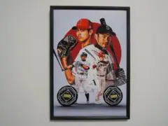 A4 額付き ポスター 鈴木一朗 イチロー 大谷翔平 サムライ MVP アート