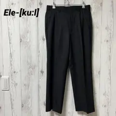 【エレクール】スラックスパンツ　メンズ　黒　センタープレス