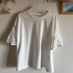 カットソー Tシャツ 袖 レース