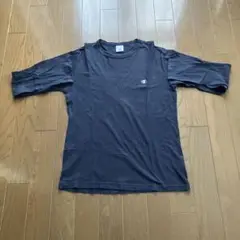 Champion ロンT 長袖 ロングスリーブTシャツ 刺繍Tシャツ 　ブラック
