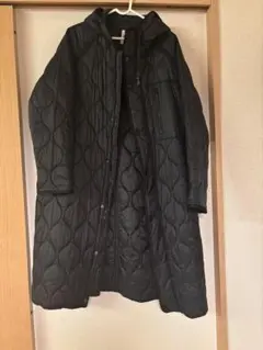 【匿名配送】ZARA ブラック キルティングロングコート