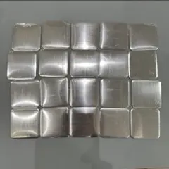 シルバー 金属製 正方形パーツ 4cm 粘着 マグネット 壁