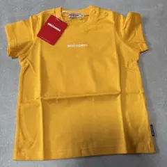 新品 MIKI HOUSE ミキハウス Tシャツ 80 ロゴ　刺繍　黄色イエロー