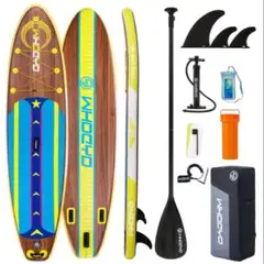 木目調インフレータブルSUPボード 付属品フルセット 高耐久PVC