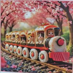 パネル お寿司の電車で花見だにゃんこ 6枚セット