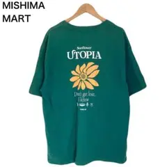 MISHIMA MART　Tシャツ　プリント　バックプリント　半袖　グリーン　M