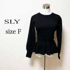 SLY スライ チュニック 長袖 暖かい サイズフリー ブラック アクリル