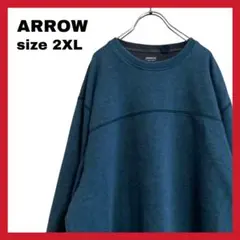 アロー メンズ トレーナー 2XL グリーン シンプル USA古着