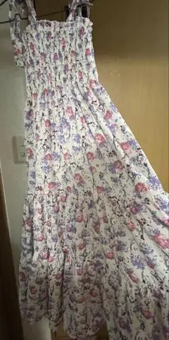 【新品】韓国購入　花柄キャミワンピース　フリーサイズ