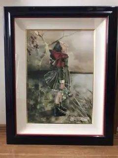 横田美晴　「夕暮れ」、厳選、希少画集・額装画、人気作品、新品高級額 額装付 横田美晴 「夕暮れ」、厳選、希少画集・額装画、人気作品、新品