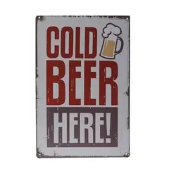 ビールがモチーフ ブリキ看板 ICE COLD BEER お店のインテリアに