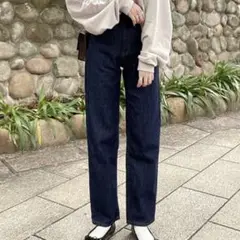 【新品タグ付き】GRL ハイウエストストレートデニムパンツ[cu181]