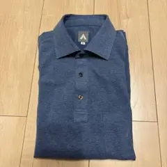 【洋服の青山】ブルー Mサイズ 長袖ポロシャツ