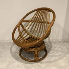 ラタン　360°回転椅子　ラウンジチェア　アームチェア　リゾートチェア