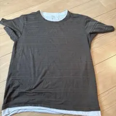 Lサイズ　重ね着風　Tシャツ ゆったり　半袖