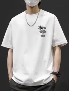 Stussy ホワイト オーバーサイズ Tシャツ