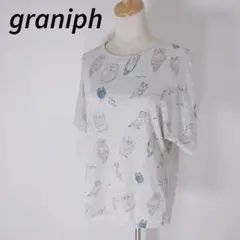 graniph/グラニフ　フクロウ イラスト 半袖Tシャツ 　夏物　涼しい